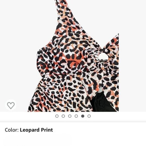Weinicoco Plus Size Tankini Leopard Print one-Piece Swimsuit Sz. 5X NWT - Picture 3 of 13
